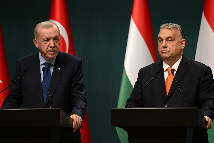 El presidente de Turquía, Recep Tayyip Erdogan y Víctor Orbán